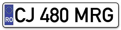 Placuta inmatriculare numar auto  CJ-480-MRG, CJ 480 MRG, CJ480MRG