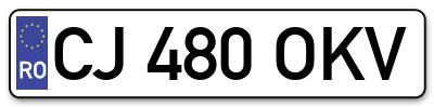 Placuta inmatriculare numar auto  CJ-480-OKV, CJ 480 OKV, CJ480OKV