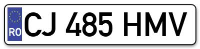 Placuta inmatriculare numar auto  CJ-485-HMV, CJ 485 HMV, CJ485HMV