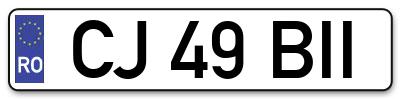 Placuta inmatriculare numar auto  CJ-49-BII, CJ 49 BII, CJ49BII
