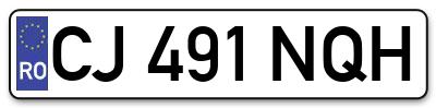 Placuta inmatriculare numar auto  CJ-491-NQH, CJ 491 NQH, CJ491NQH