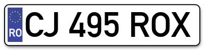Placuta inmatriculare numar auto  CJ-495-ROX, CJ 495 ROX, CJ495ROX