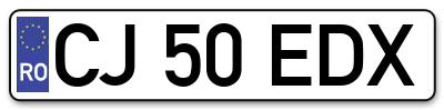 Placuta inmatriculare numar auto  CJ-50-EDX, CJ 50 EDX, CJ50EDX