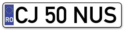 Placuta inmatriculare numar auto  CJ-50-NUS, CJ 50 NUS, CJ50NUS