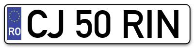Placuta inmatriculare numar auto  CJ-50-RIN, CJ 50 RIN, CJ50RIN
