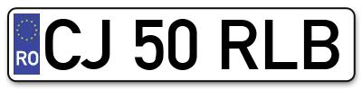 Placuta inmatriculare numar auto  CJ-50-RLB, CJ 50 RLB, CJ50RLB