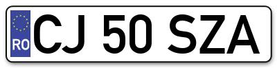 Placuta inmatriculare numar auto  CJ-50-SZA, CJ 50 SZA, CJ50SZA
