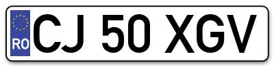 Placuta inmatriculare numar auto  CJ-50-XGV, CJ 50 XGV, CJ50XGV