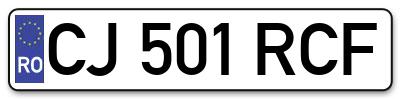 Placuta inmatriculare numar auto  CJ-501-RCF, CJ 501 RCF, CJ501RCF