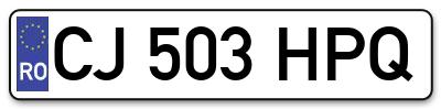 Placuta inmatriculare numar auto  CJ-503-HPQ, CJ 503 HPQ, CJ503HPQ