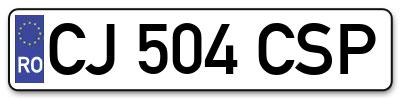 Placuta inmatriculare numar auto  CJ-504-CSP, CJ 504 CSP, CJ504CSP