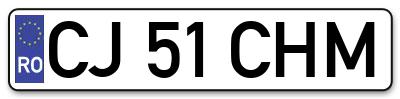 Placuta inmatriculare numar auto  CJ-51-CHM, CJ 51 CHM, CJ51CHM