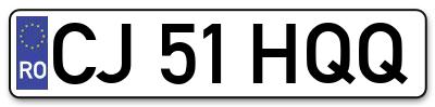 Placuta inmatriculare numar auto  CJ-51-HQQ, CJ 51 HQQ, CJ51HQQ