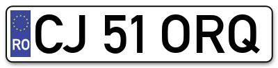 Placuta inmatriculare numar auto  CJ-51-ORQ, CJ 51 ORQ, CJ51ORQ