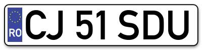 Placuta inmatriculare numar auto  CJ-51-SDU, CJ 51 SDU, CJ51SDU
