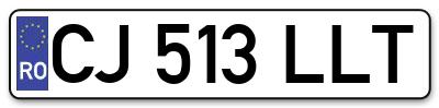 Placuta inmatriculare numar auto  CJ-513-LLT, CJ 513 LLT, CJ513LLT