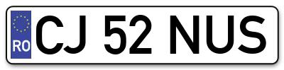 Placuta inmatriculare numar auto  CJ-52-NUS, CJ 52 NUS, CJ52NUS