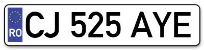 Placuta inmatriculare numar auto  CJ-525-AYE, CJ 525 AYE, CJ525AYE