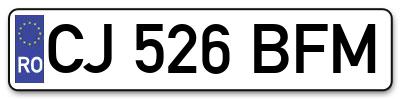 Placuta inmatriculare numar auto  CJ-526-BFM, CJ 526 BFM, CJ526BFM