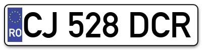 Placuta inmatriculare numar auto  CJ-528-DCR, CJ 528 DCR, CJ528DCR
