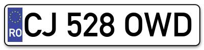 Placuta inmatriculare numar auto  CJ-528-OWD, CJ 528 OWD, CJ528OWD