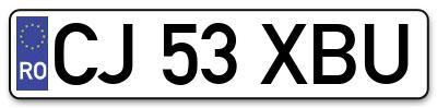 Placuta inmatriculare numar auto  CJ-53-XBU, CJ 53 XBU, CJ53XBU