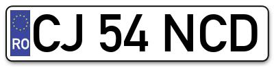 Placuta inmatriculare numar auto  CJ-54-NCD, CJ 54 NCD, CJ54NCD
