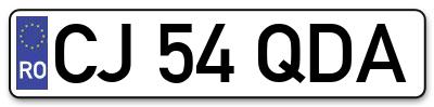Placuta inmatriculare numar auto  CJ-54-QDA, CJ 54 QDA, CJ54QDA