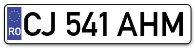 Placuta inmatriculare numar auto  CJ-541-AHM, CJ 541 AHM, CJ541AHM
