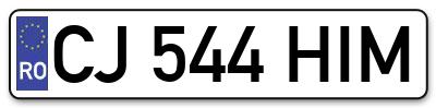 Placuta inmatriculare numar auto  CJ-544-HIM, CJ 544 HIM, CJ544HIM