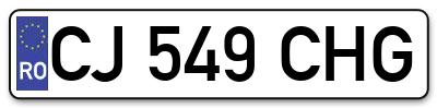 Placuta inmatriculare numar auto  CJ-549-CHG, CJ 549 CHG, CJ549CHG