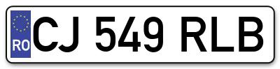 Placuta inmatriculare numar auto  CJ-549-RLB, CJ 549 RLB, CJ549RLB