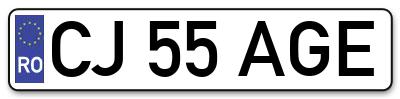 Placuta inmatriculare numar auto  CJ-55-AGE, CJ 55 AGE, CJ55AGE