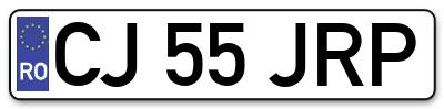 Placuta inmatriculare numar auto  CJ-55-JRP, CJ 55 JRP, CJ55JRP