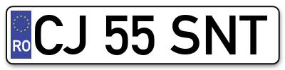 Placuta inmatriculare numar auto  CJ-55-SNT, CJ 55 SNT, CJ55SNT