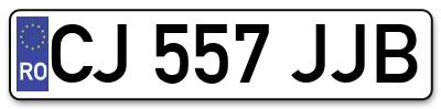 Placuta inmatriculare numar auto  CJ-557-JJB, CJ 557 JJB, CJ557JJB