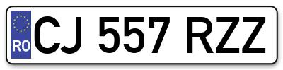 Placuta inmatriculare numar auto  CJ-557-RZZ, CJ 557 RZZ, CJ557RZZ