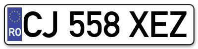 Placuta inmatriculare numar auto  CJ-558-XEZ, CJ 558 XEZ, CJ558XEZ