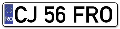 Placuta inmatriculare numar auto  CJ-56-FRO, CJ 56 FRO, CJ56FRO