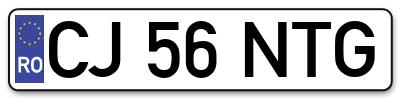 Placuta inmatriculare numar auto  CJ-56-NTG, CJ 56 NTG, CJ56NTG