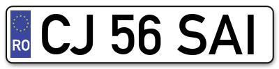Placuta inmatriculare numar auto  CJ-56-SAI, CJ 56 SAI, CJ56SAI