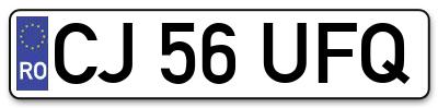 Placuta inmatriculare numar auto  CJ-56-UFQ, CJ 56 UFQ, CJ56UFQ
