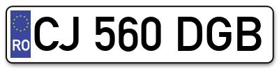 Placuta inmatriculare numar auto  CJ-560-DGB, CJ 560 DGB, CJ560DGB