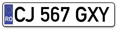 Placuta inmatriculare numar auto  CJ-567-GXY, CJ 567 GXY, CJ567GXY