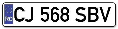 Placuta inmatriculare numar auto  CJ-568-SBV, CJ 568 SBV, CJ568SBV