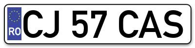Placuta inmatriculare numar auto  CJ-57-CAS, CJ 57 CAS, CJ57CAS