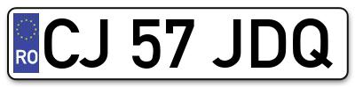 Placuta inmatriculare numar auto  CJ-57-JDQ, CJ 57 JDQ, CJ57JDQ