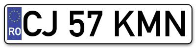 Placuta inmatriculare numar auto  CJ-57-KMN, CJ 57 KMN, CJ57KMN