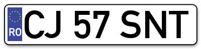 Placuta inmatriculare numar auto  CJ-57-SNT, CJ 57 SNT, CJ57SNT