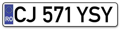 Placuta inmatriculare numar auto  CJ-571-YSY, CJ 571 YSY, CJ571YSY